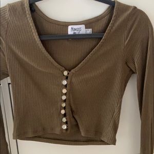 Army green button down